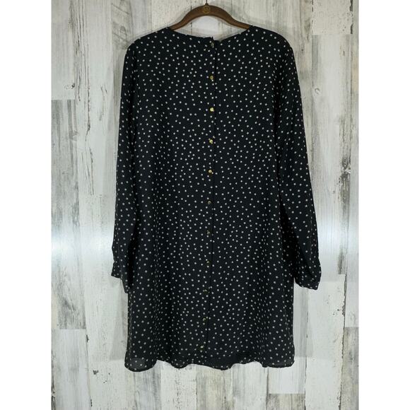 Madewell Shift Dress Size Small 100% Silk Star Print Button Back V-Neck Lined - Picture 3 of 8